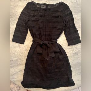 Black Badgley Mischka lace dress size M with attached slip.